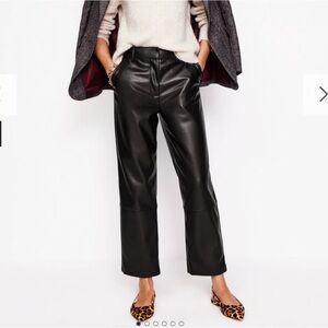 Boden Black Cropped Leather Pants